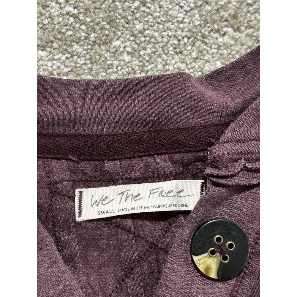 Free People We The Free In The Mix Henley Top Size S Color Magic Berry - Picture 5 of 9